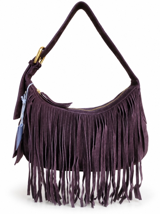 Haute Hippie Handbags - Haute Hippie - Chocolate Brown Suede Fringe Hobo Bag